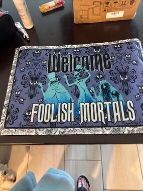 Disney Haunted Mansion Welcome Foolish Mortals Hitchhiking Ghosts Doormat